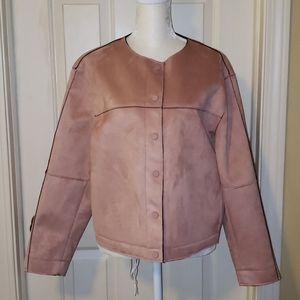 Zara Blush Pink Faux Suede Jacket